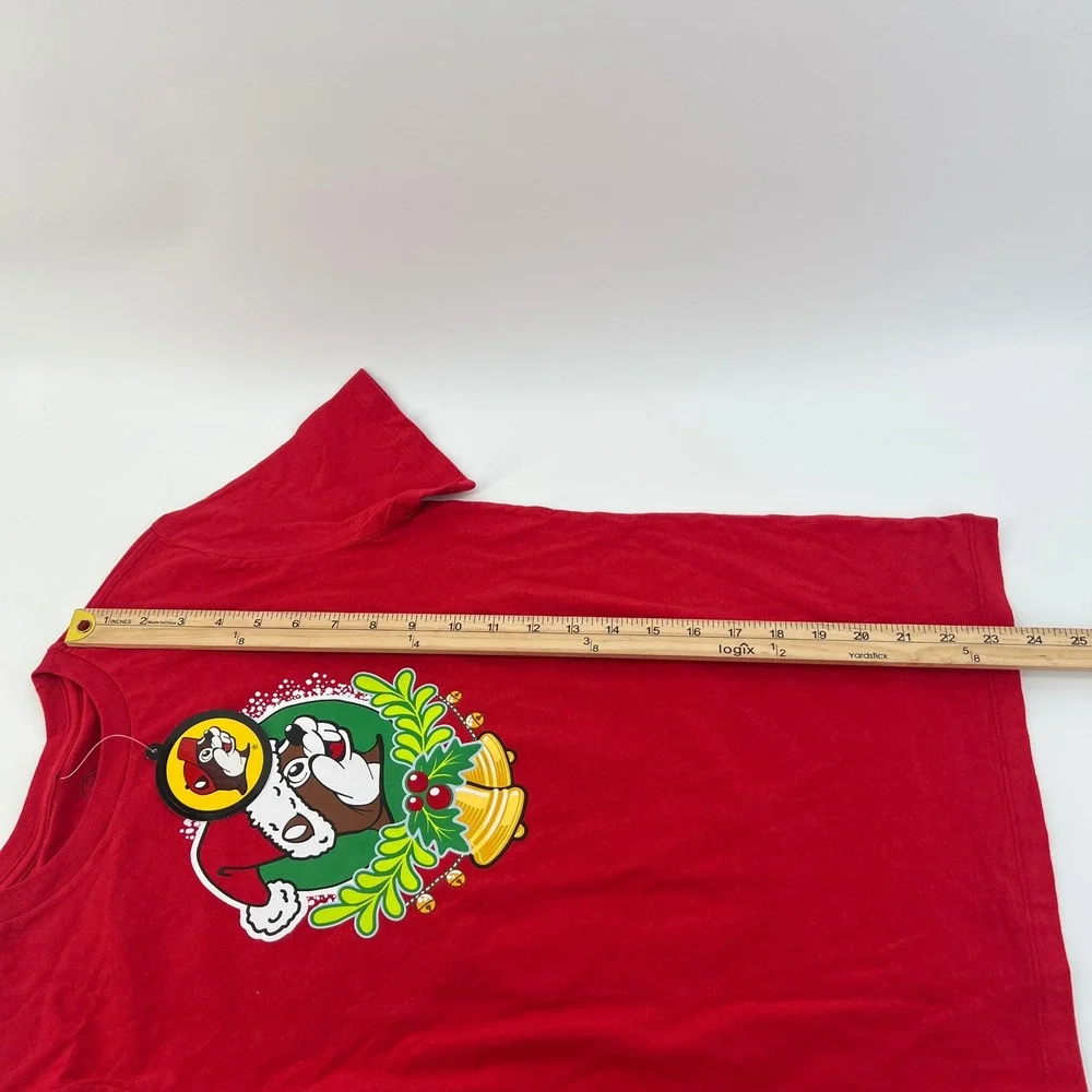 Buc-ee's Kids Christmas 2025 Jingle Red Graphic T-Shirt Santa Beaver YL‎ NEW